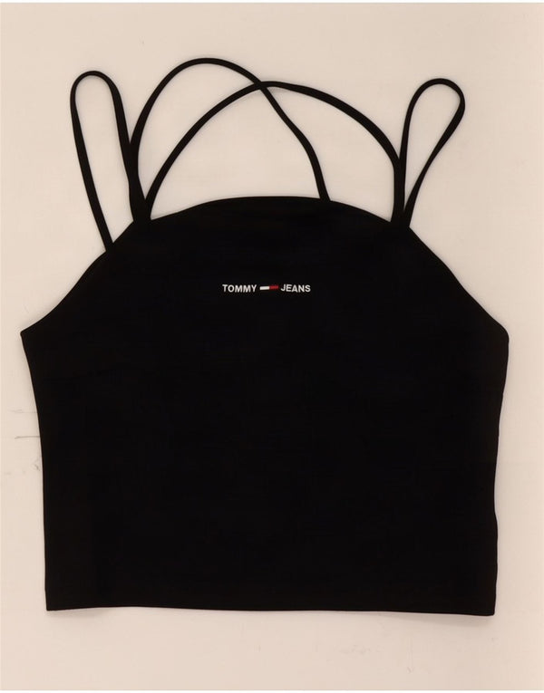 Top Crop Halter pentru femei Tommy Hilfiger UK 12 Medium Black