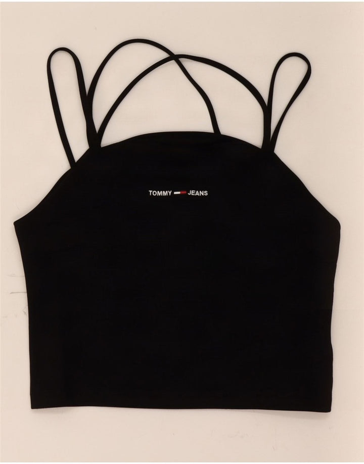 Top Crop Halter pentru femei Tommy Hilfiger UK 12 Medium Black