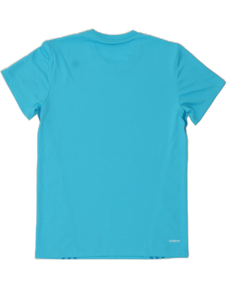 ADIDAS Mens T-Shirt Top Large Blue Polyester Vintage Adidas and Second-Hand Adidas from Messina Hembry 