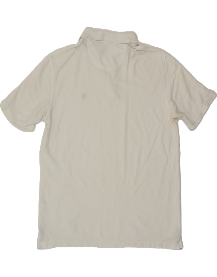 IZOD Mens Polo Shirt Medium Off White Cotton Vintage Izod and Second-Hand Izod from Messina Hembry 