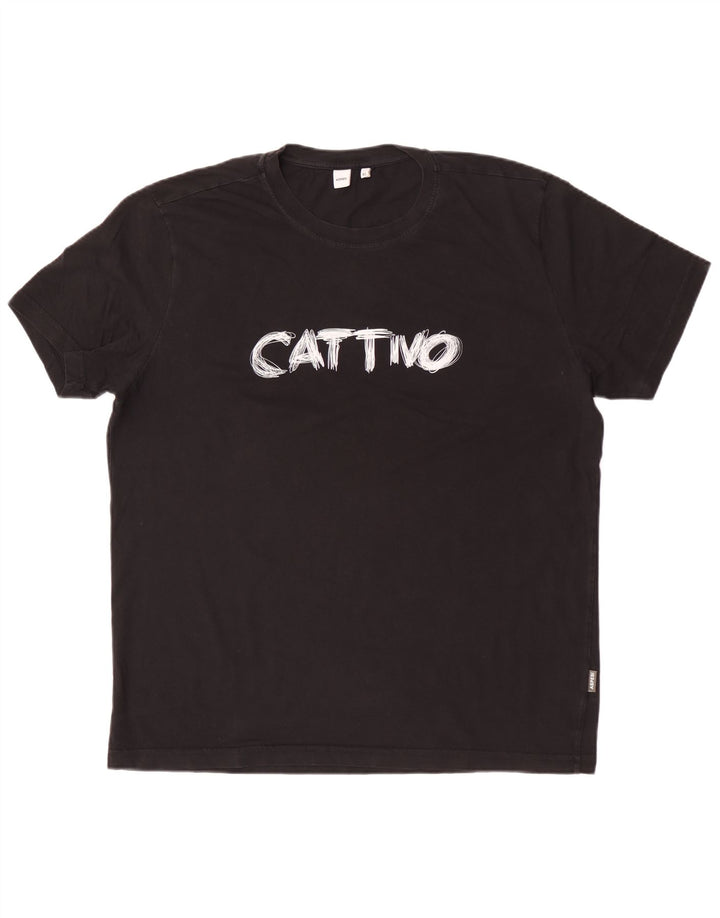 Tricou grafic Aspesi pentru bărbați Top XL bumbac negru