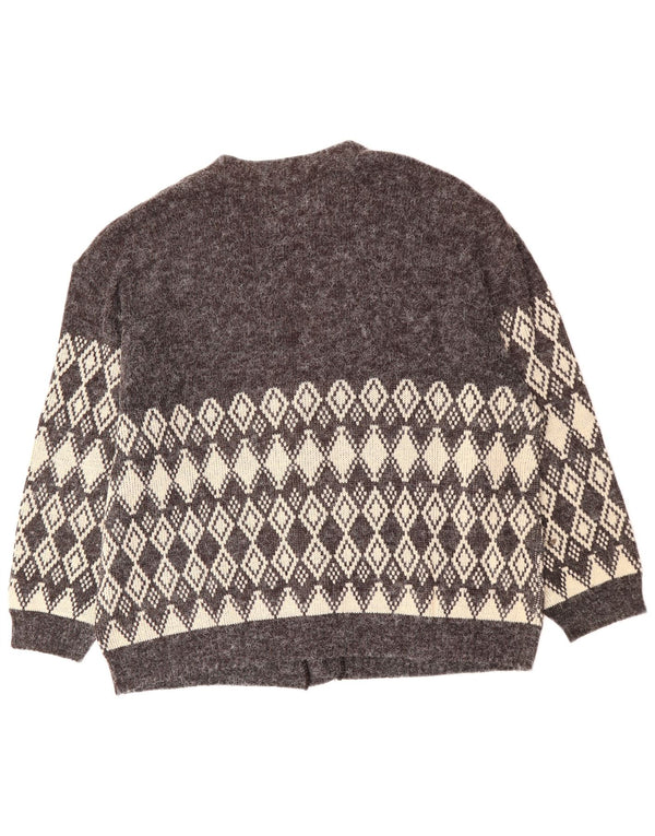 Pulover cardigan pentru bărbați VINTAGE XL Gri Argyle/Diamond