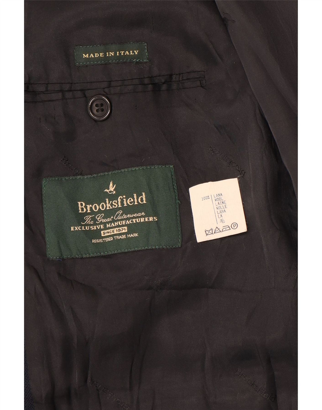Jachetă Brooksfield pentru bărbați, cu 3 nasturi, UK 40 mare, lână bleumarin