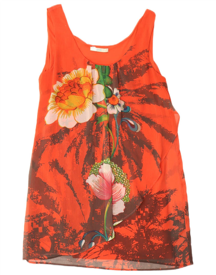 Rochie cu mâneci fără mâneci Desigual EU 44 XL Poliester floral roșu