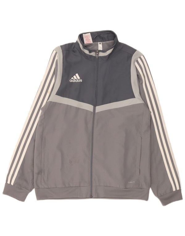 Jachetă de top pentru trening Climalite Adidas pentru băieți 13-14 ani, gri Colorblock