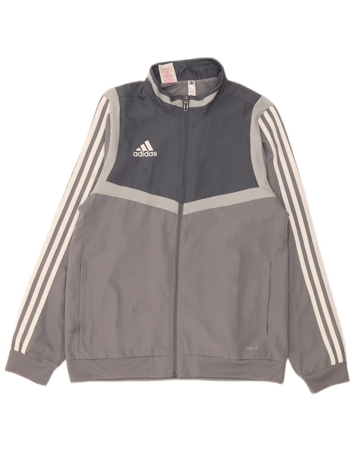 Jachetă de top pentru trening Climalite Adidas pentru băieți 13-14 ani, gri Colorblock
