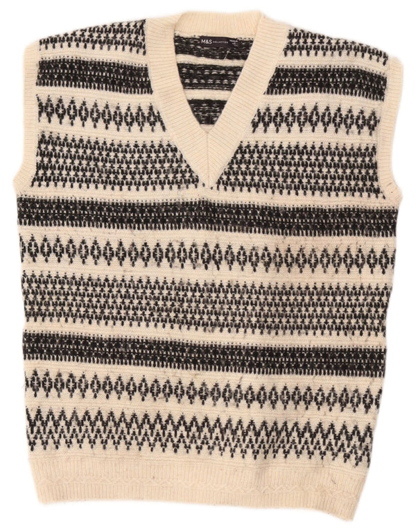 Marks & Spencer Vestă pentru bărbați Tank Top Mediu alb cadru geometric acrilic