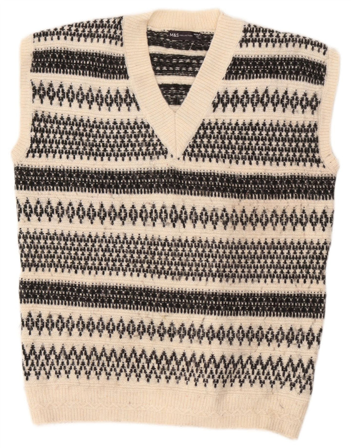 Marks & Spencer Vestă pentru bărbați Tank Top Mediu alb cadru geometric acrilic