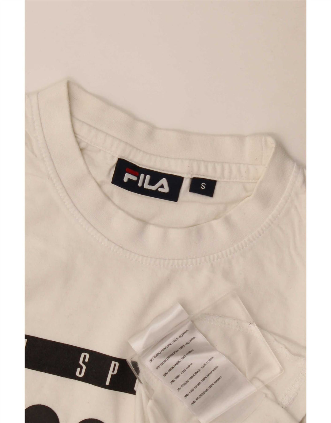 Tricou grafic Fila pentru bărbați Top mic Bumbac alb