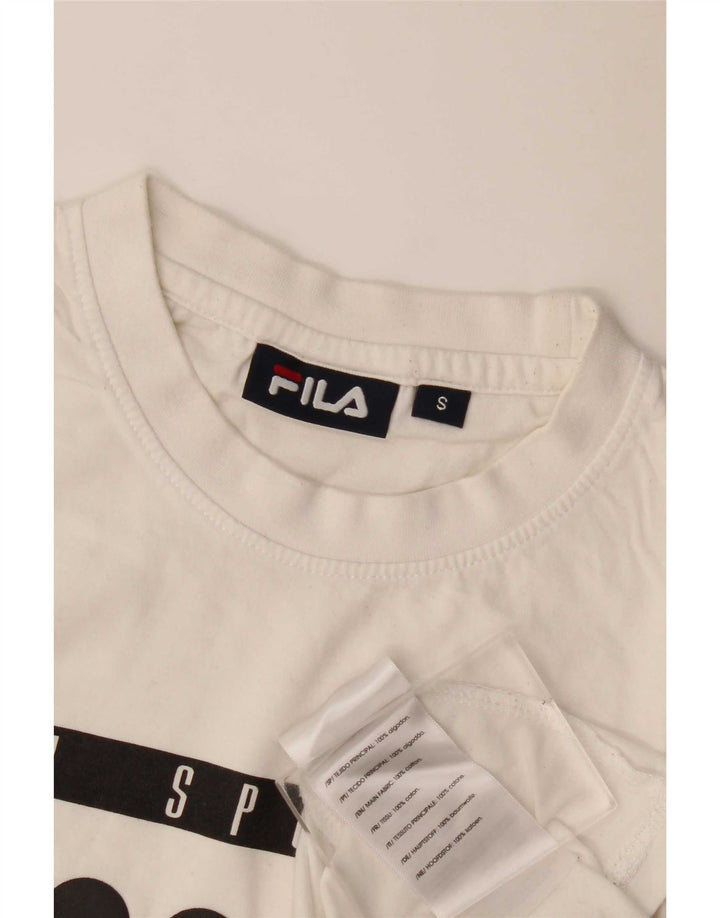 Tricou grafic Fila pentru bărbați Top mic Bumbac alb