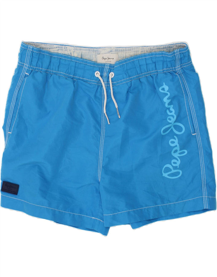 PEPE JEANS Boys Graphic Swimming Shorts 11-12 Years Blue Polyester Vintage PEPE Jeans and Second-Hand PEPE Jeans from Messina Hembry 