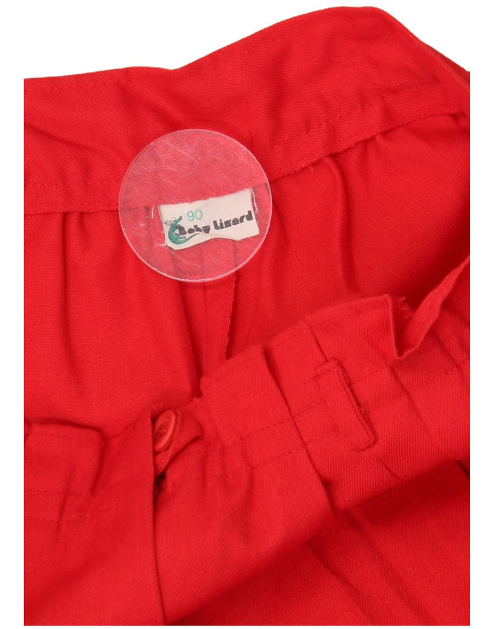 Pantaloni Capri pentru femei VINTAGE cu talie înaltă L28 L18 Poliester roșu