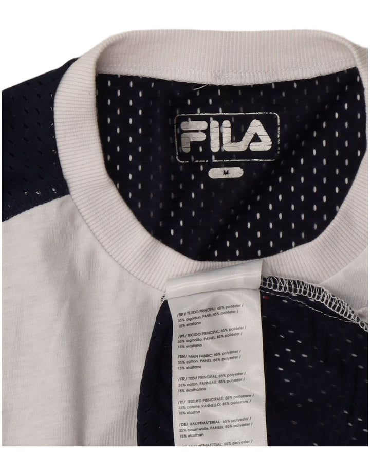 Tricou cu grafic Fila pentru femei Top UK 14 Medium White Colorblock Poliester