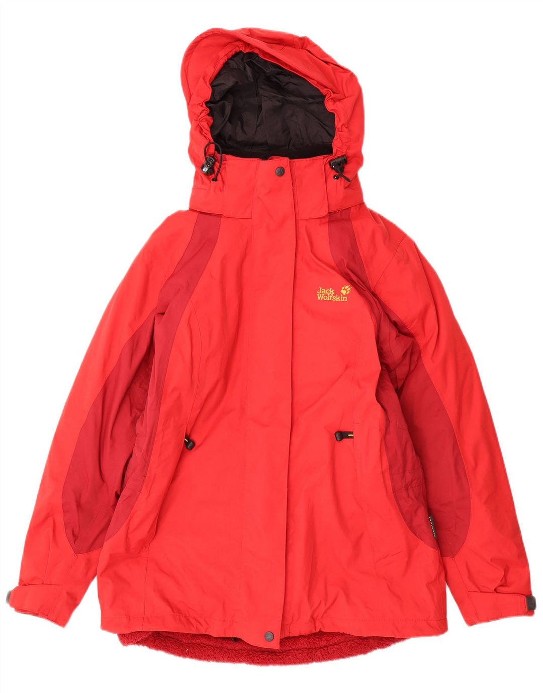 Jack Wolfskin jachetă de vânt cu glugă pentru femei UK 12 Medium Red Colorblock
