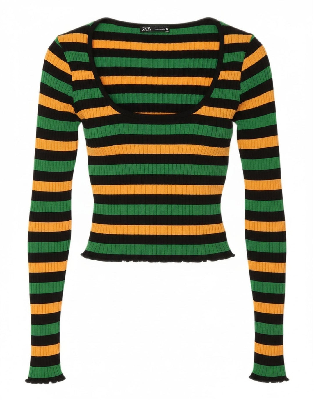 Top Crop pentru Damă Zara UK 12 Medium Multicolore în dungi
