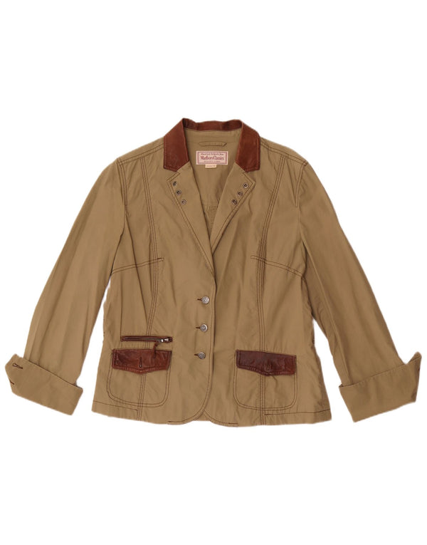 Jachetă Blazer pentru femei Marlboro Classics cu 3 nasturi EU 48 2XL Kaki Colorblock