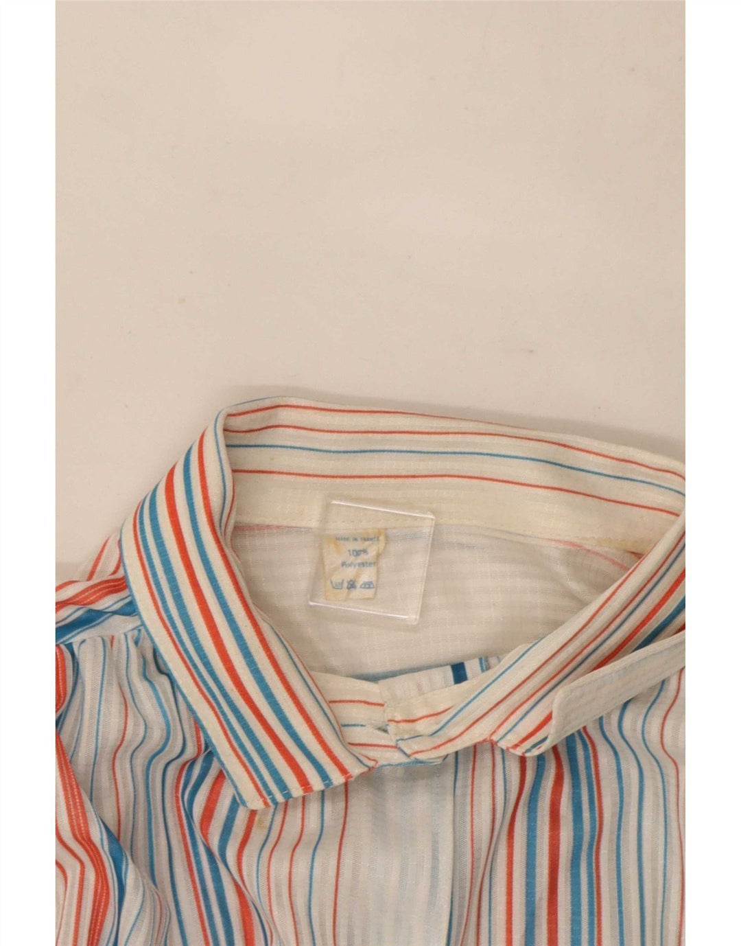 Bluză de cămașă vintage pentru femei UK 16 Poliester cu dungi mari, multicolore