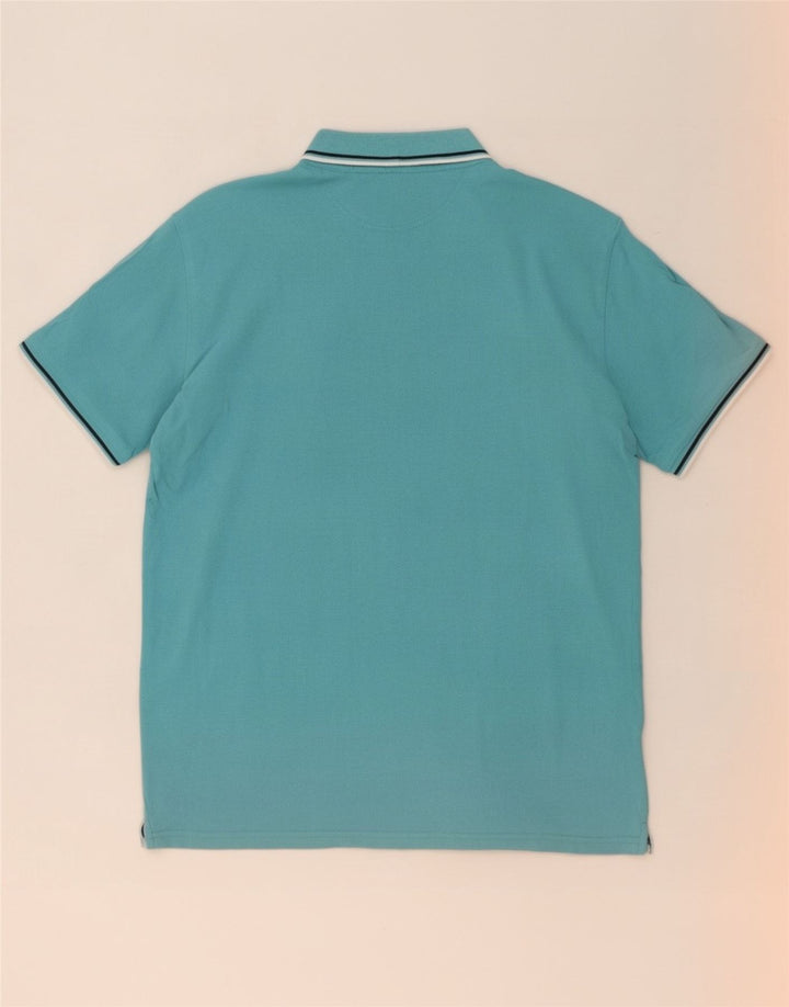 Tricou polo Champion pentru bărbați, bumbac cu dungi albastre medii