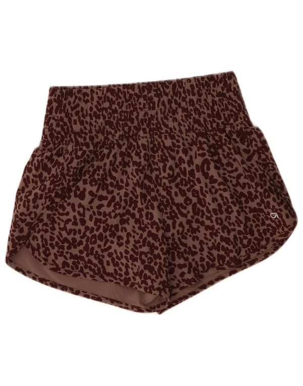 Pantaloni scurti sport Gap pentru femei UK 4 XS maro poliester cu imprimeu animal
