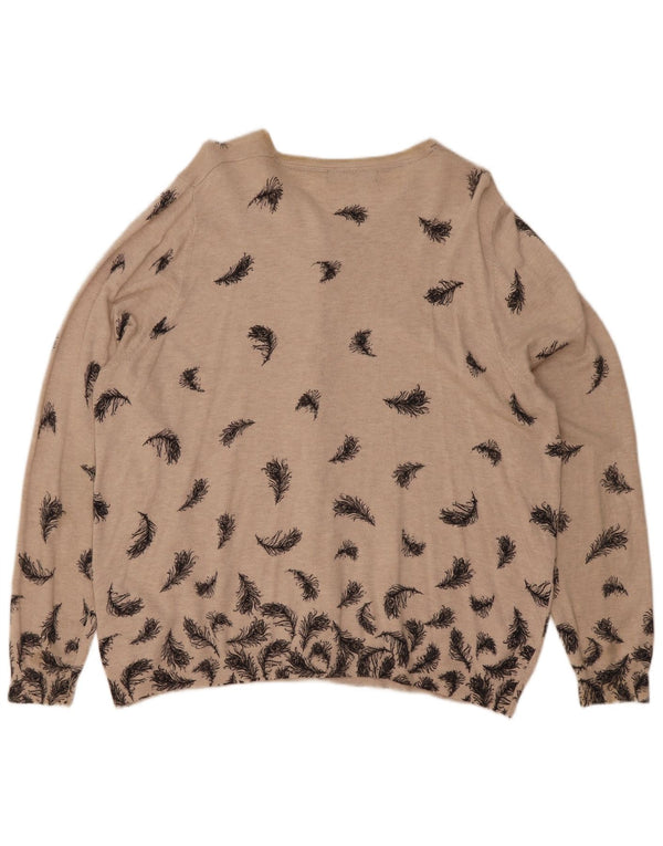 Pulover cardigan pentru femei Marks & Spencer UK 22 3XL Bej Viscoză florală