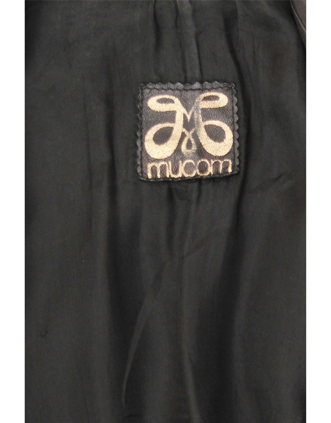Palton militar din piele vintage pentru femei UK 14 mediu negru