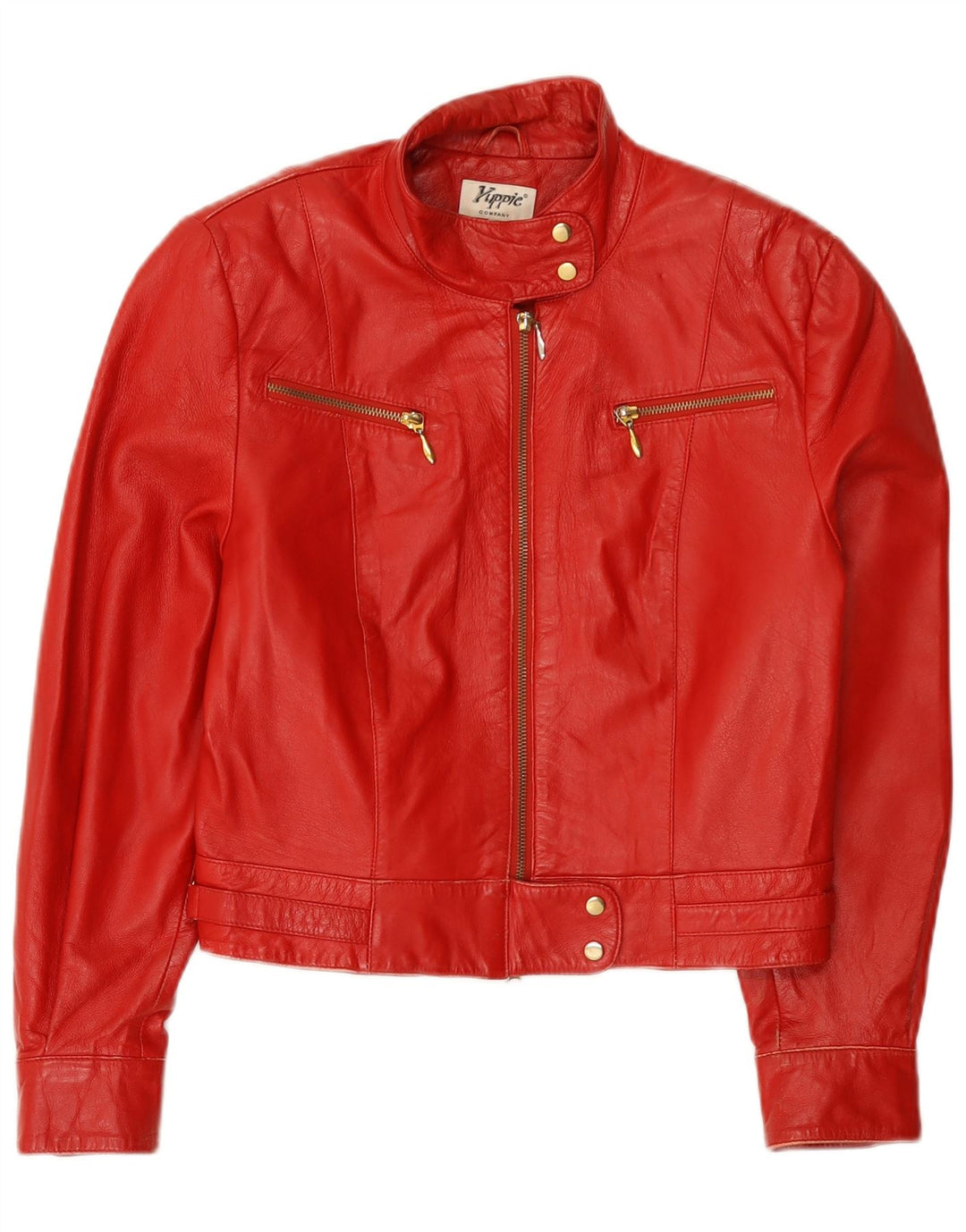 Jachetă de piele Yuppie Crop pentru femei EU 40 Medium Red