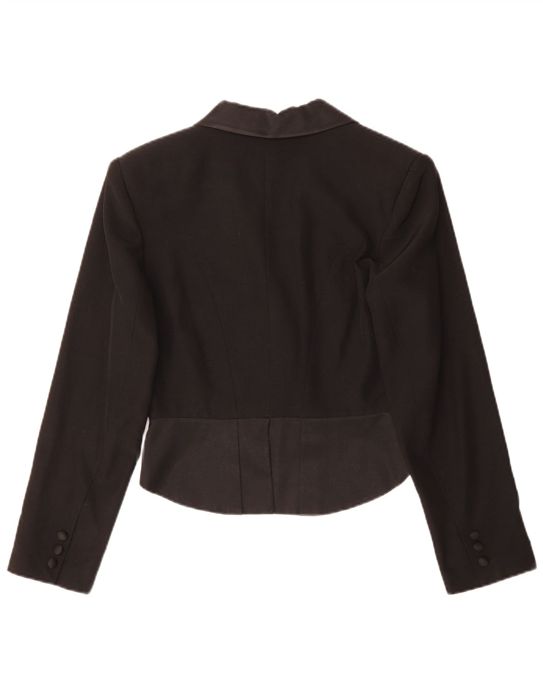 Jachetă vintage pentru femei asimetrică cu 3 nasturi EU 36 Acetat negru mic