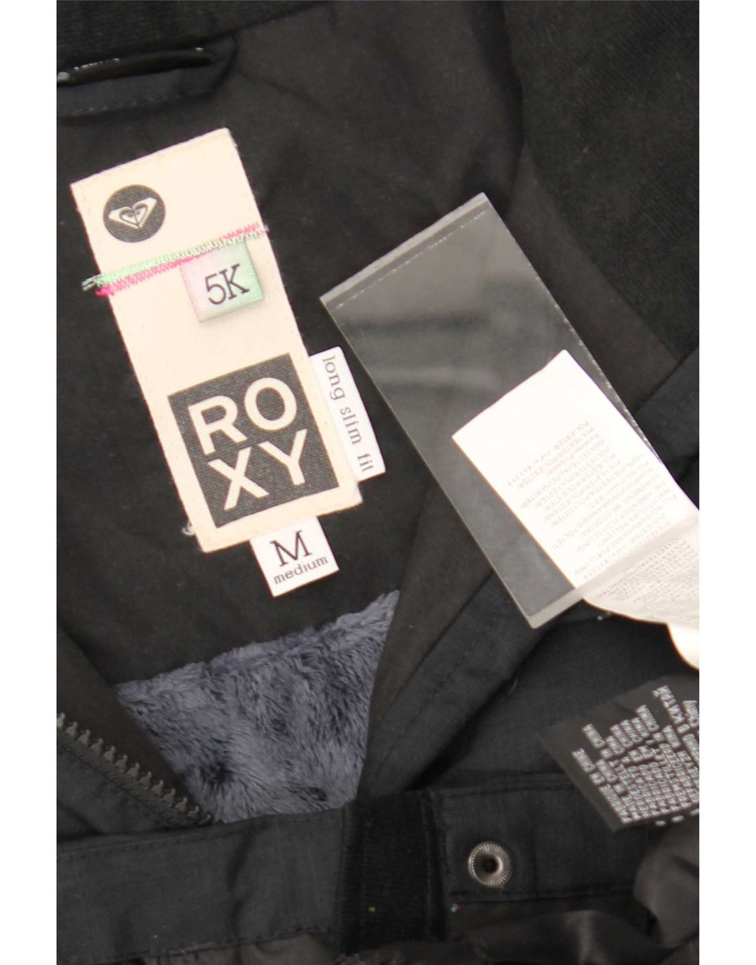 Jachetă de vânt pentru femei Roxy, cu glugă, slim fit, UK 14, poliester mediu negru