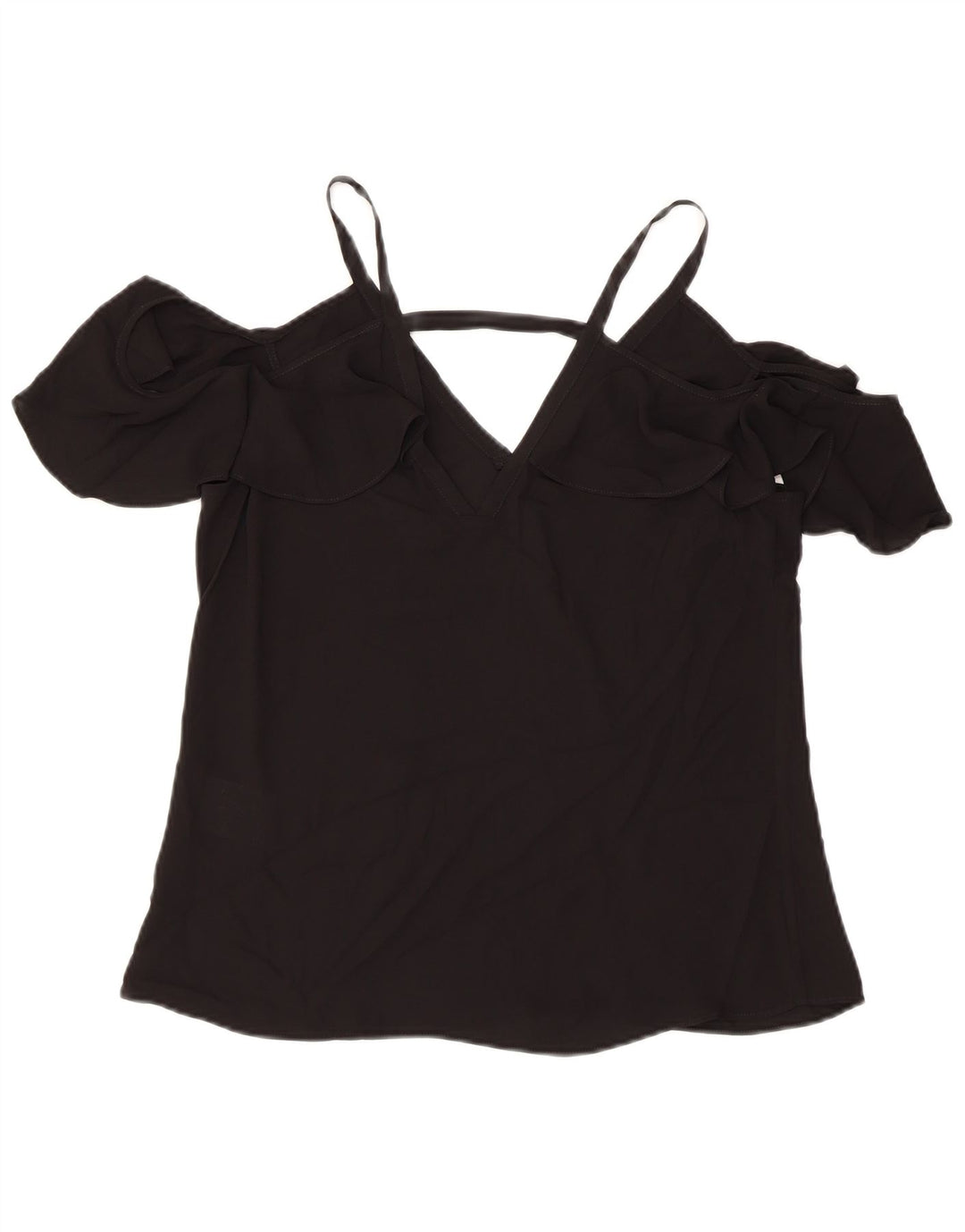 BCBGMAXAZRIA Top pentru femei cu umeri UK 2 2XS Poliester negru