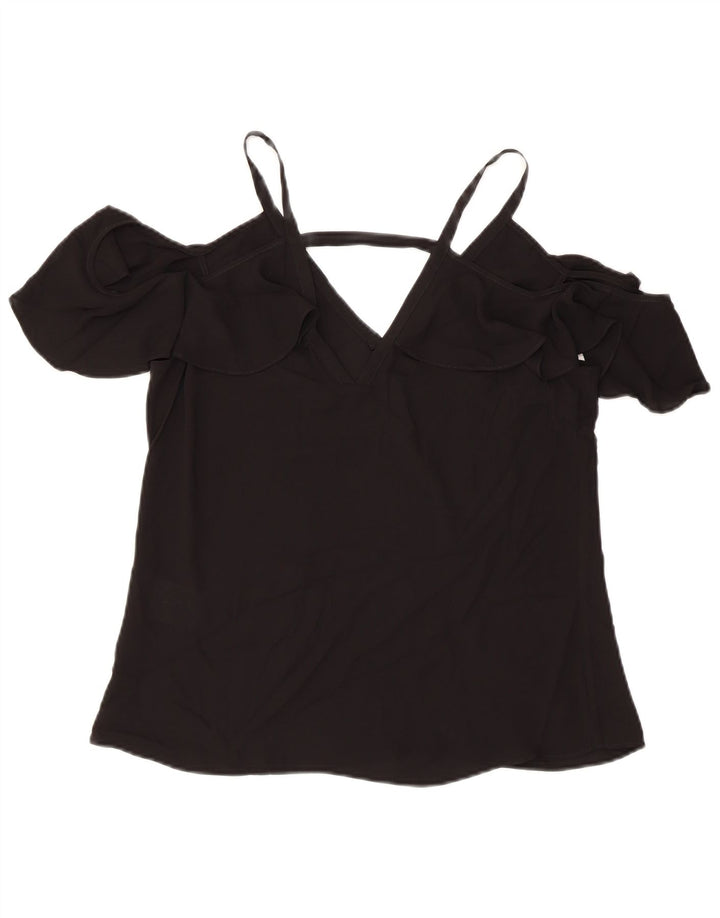 BCBGMAXAZRIA Top pentru femei cu umeri UK 2 2XS Poliester negru