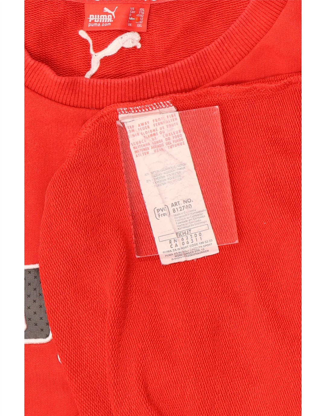 Pulover grafic pentru bărbați Puma, bumbac roșu 2XL
