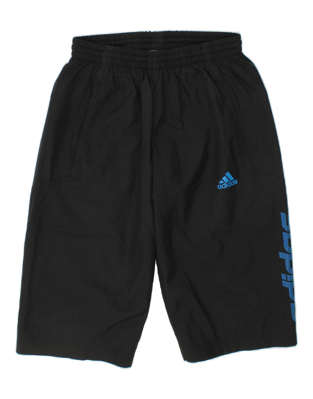 ADIDAS Boys Graphic Bermuda Sport Shorts 7-8 Years Black Polyester Vintage Adidas and Second-Hand Adidas from Messina Hembry 