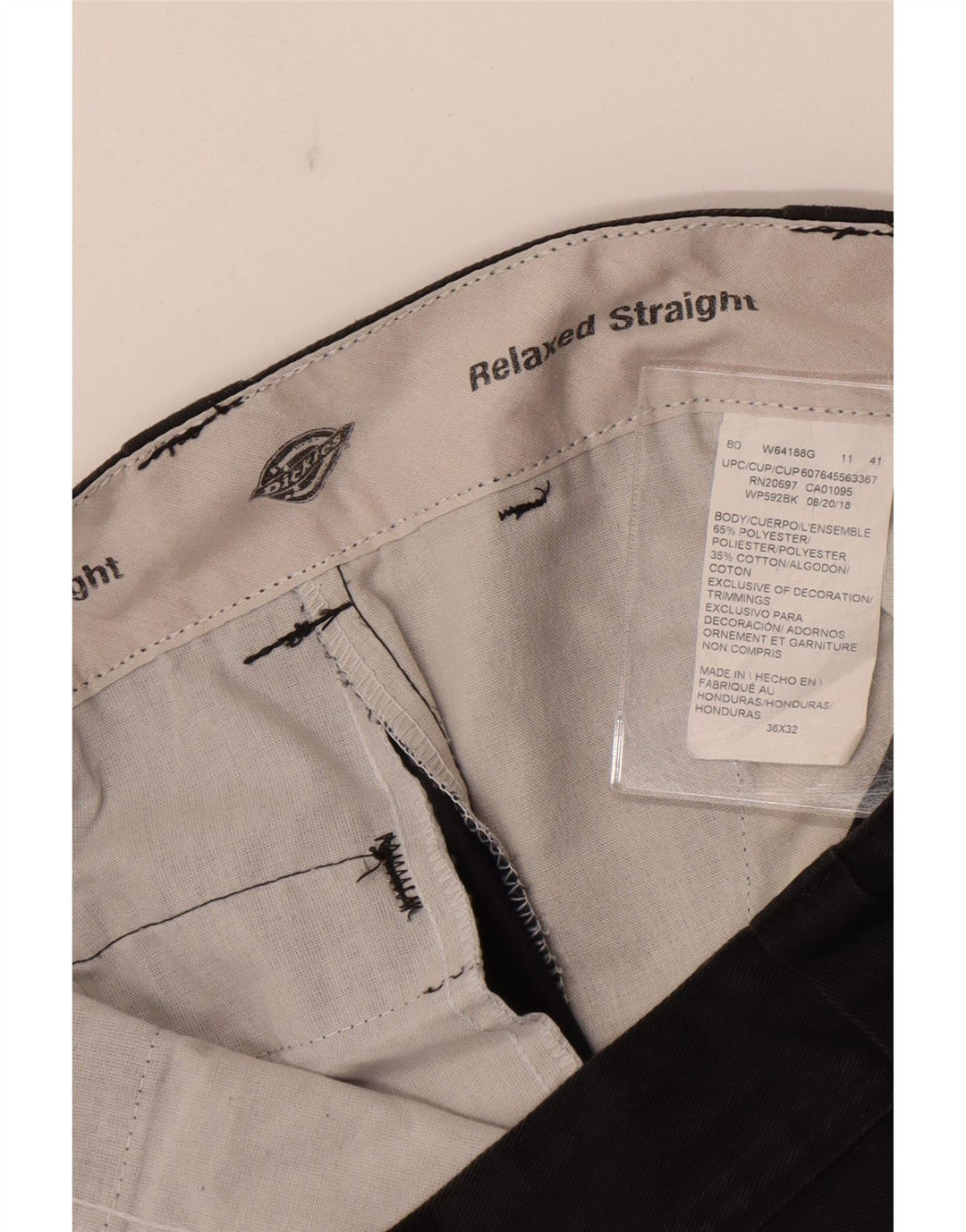 Pantaloni cargo drepti relaxați pentru bărbați Dickies W36 L28 bumbac negru