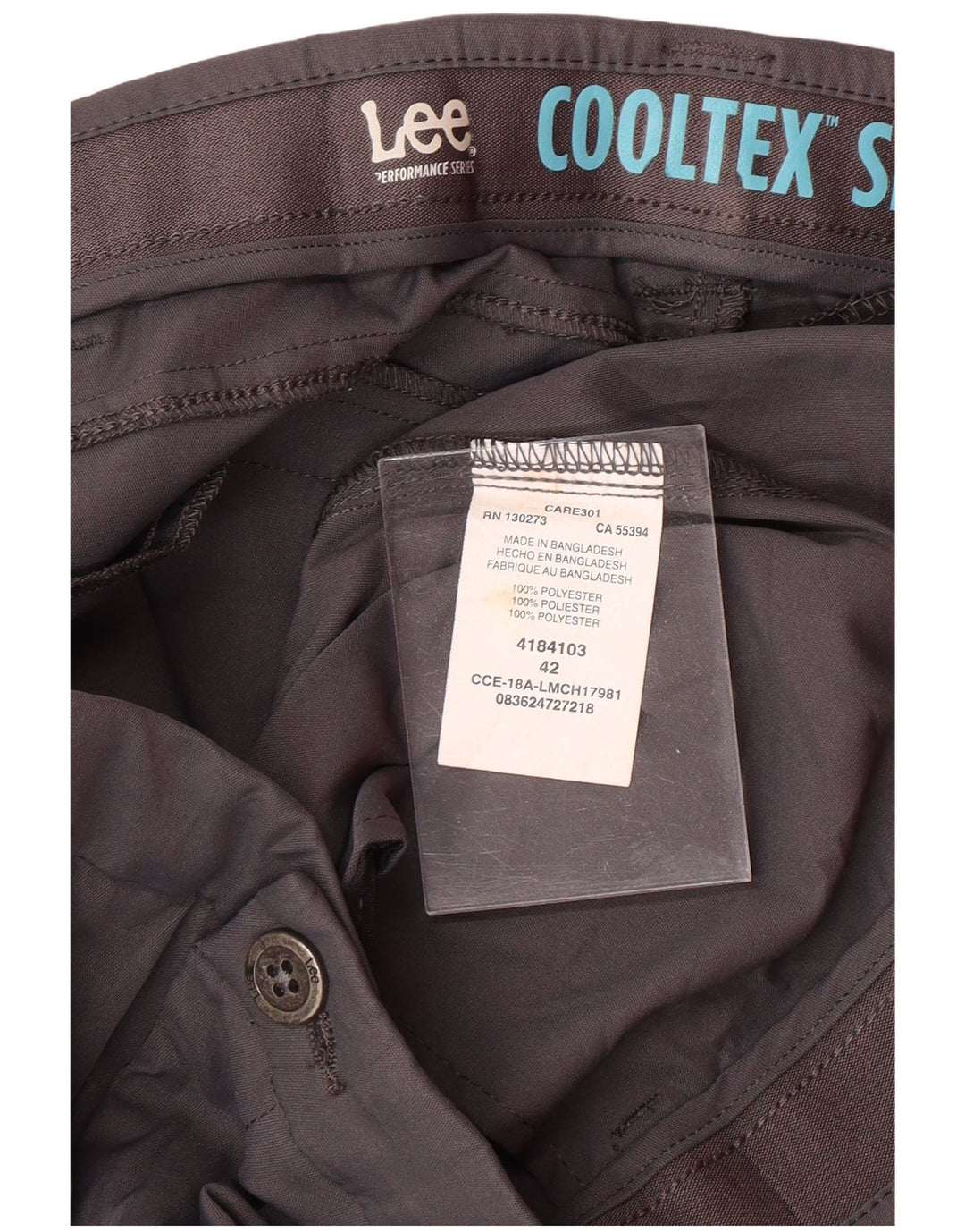 LEE Mens Chino Shorts W42 2XL Grey Polyester