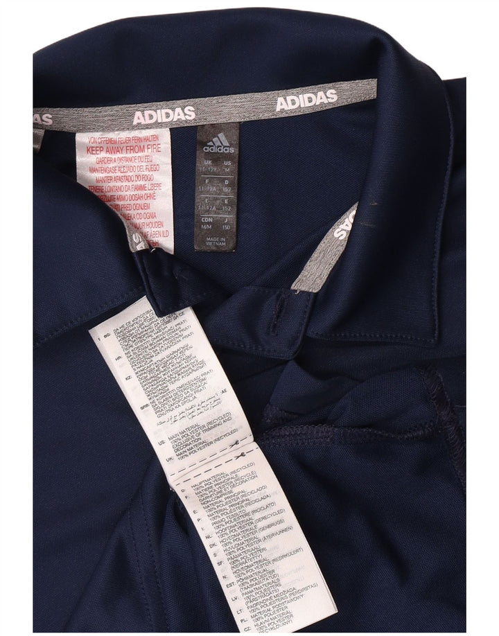 Tricou polo ADIDAS baieti 11-12 ani poliester bleumarin