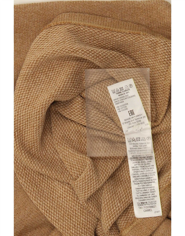 Marks & Spencer Top pentru femei cu mânecă lungă UK 12 Medium Bej Poliester