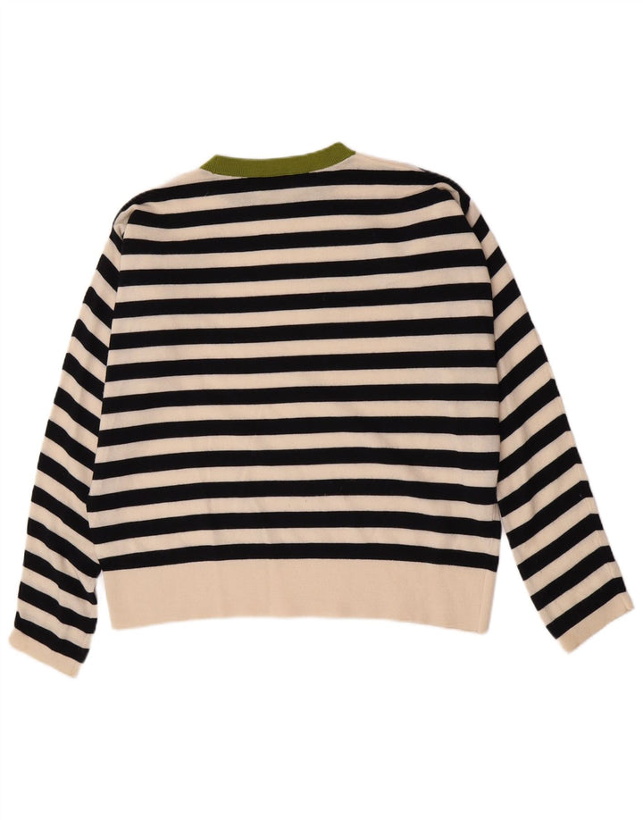 Cos Pulover supradimensionat pentru femei cu decolteu triplu UK 10 mic cu dungi negre