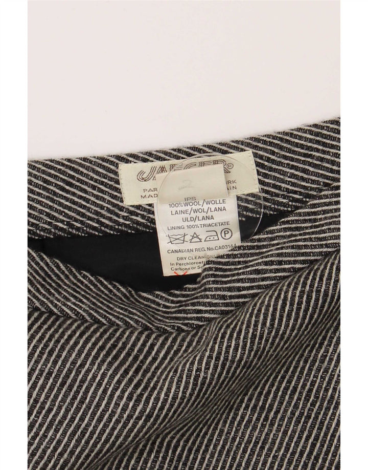 Fusta creion pentru femei Jaeger UK 14 Medium W28 Lână cu dungi gri