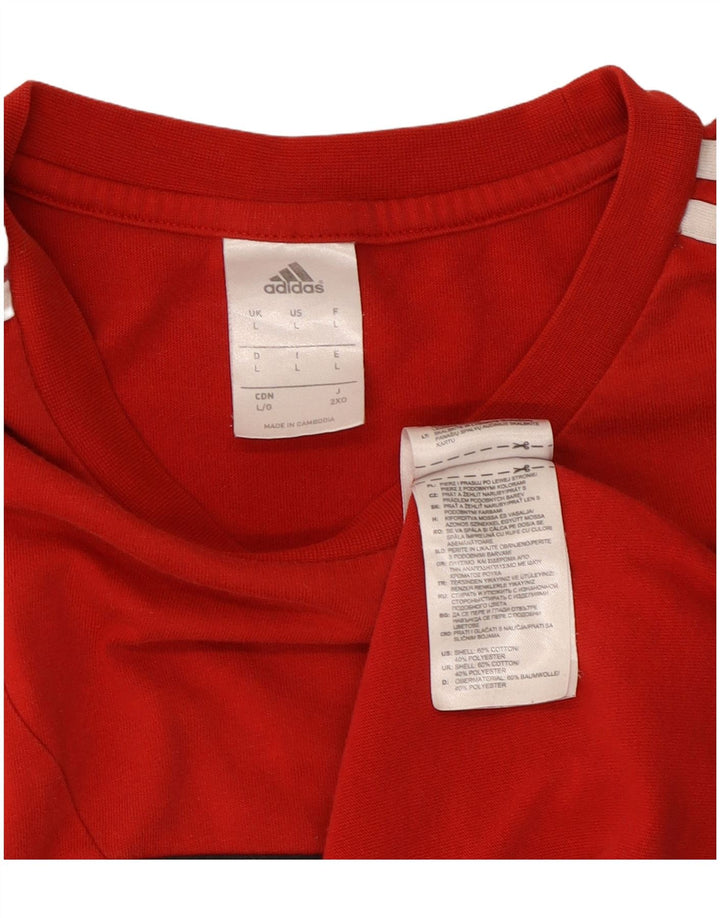 Tricou pentru bărbați Adidas Top mare, roșu, color block, bumbac