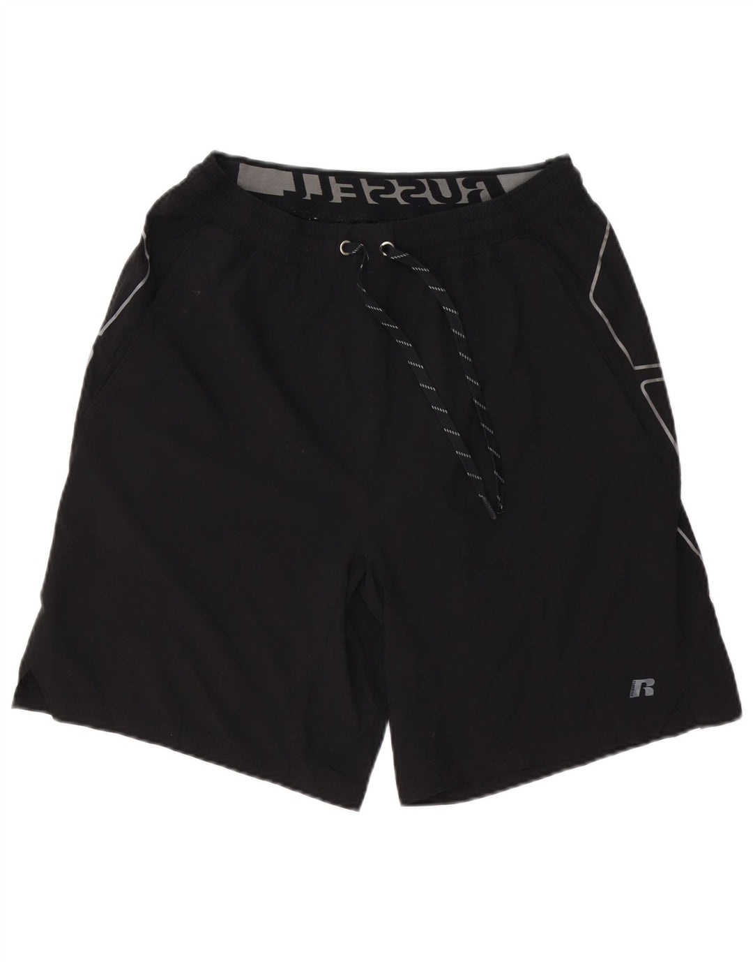 Pantaloni scurți sport Dri-Power Graphic pentru bărbați RUSSELL ATHLETIC, mediu negru