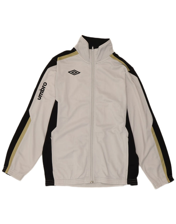 Umbro Mens Regular Fit Tracksuit Top Jacket Small White Colourblock Sports