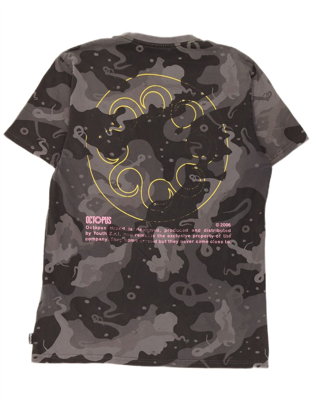 Tricou grafic pentru bărbați Octopus Top Medium Gri Camuflage Bumbac