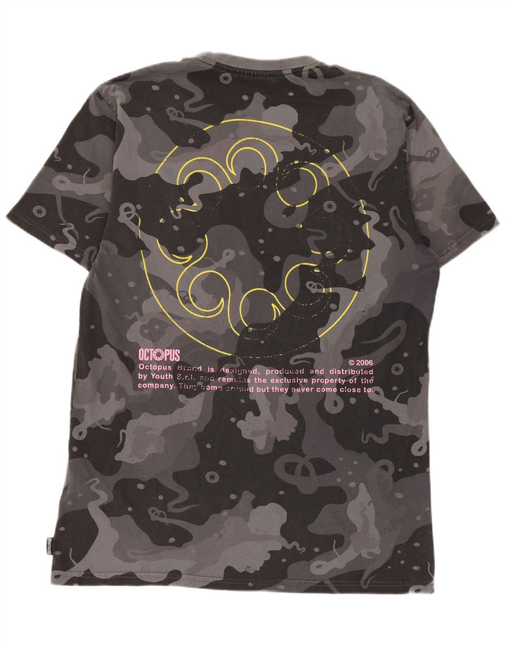 Tricou grafic pentru bărbați Octopus Top Medium Gri Camuflage Bumbac