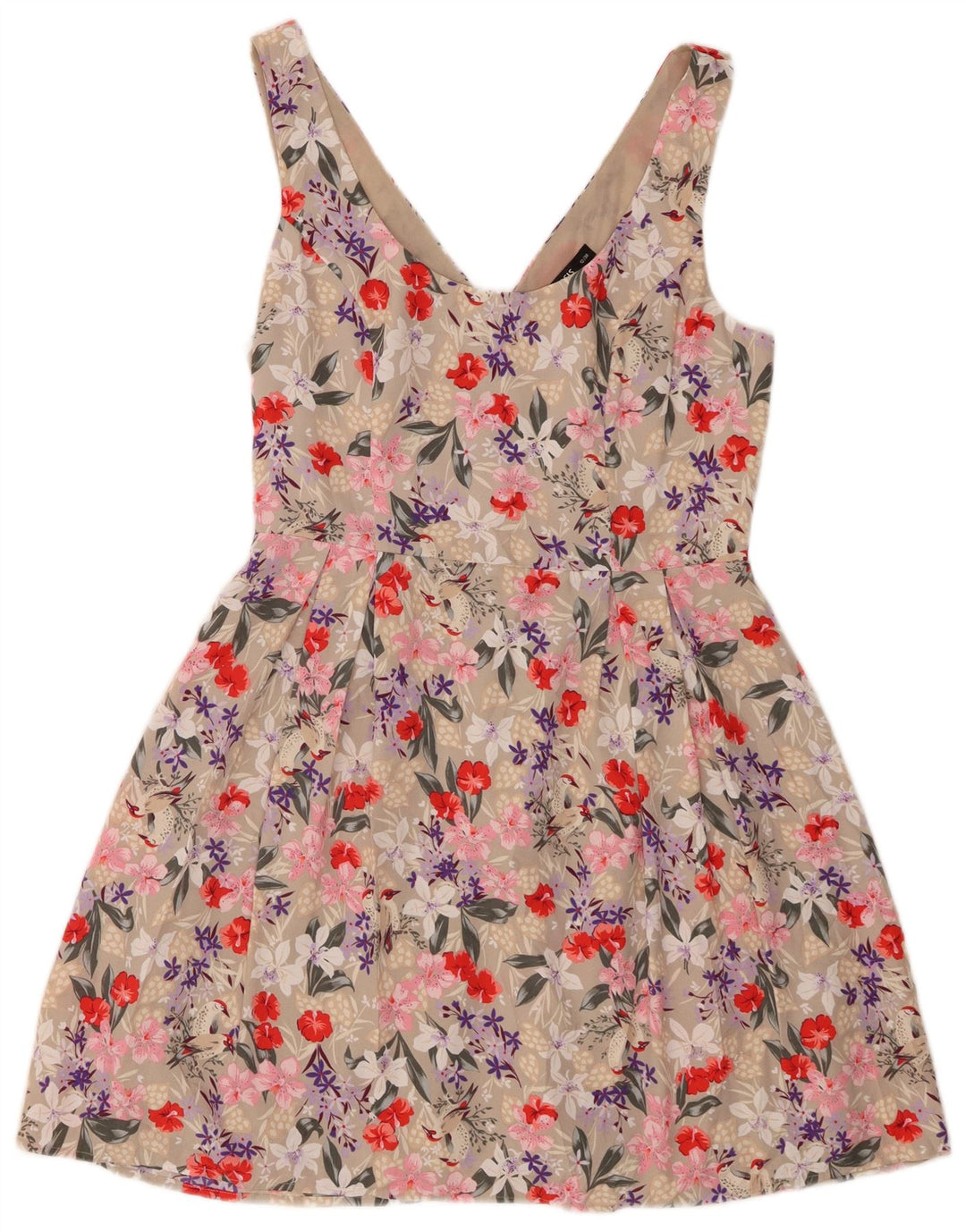 Rochie de soare Oasis pentru femei UK 12 Medium Beige Floral Poliester