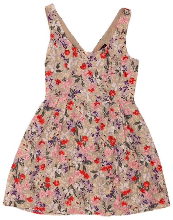 Rochie de soare Oasis pentru femei UK 12 Medium Beige Floral Poliester