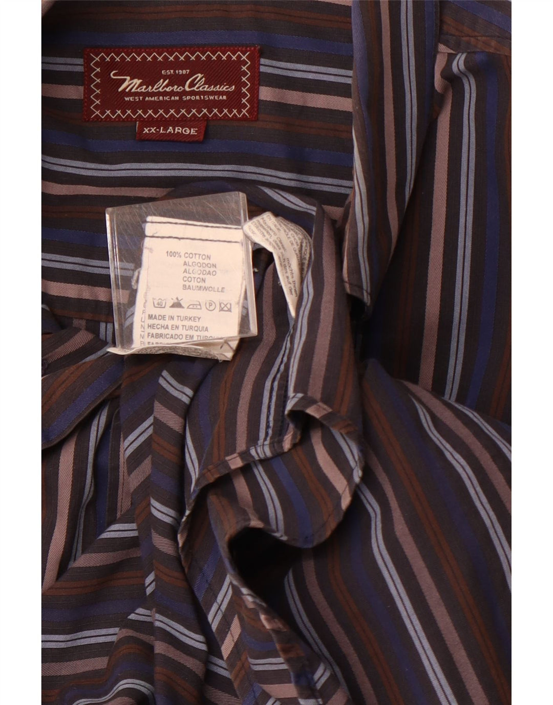 Cămașă pentru bărbați MARLBORO CLASSICS 2XL, bumbac cu dungi multicolore