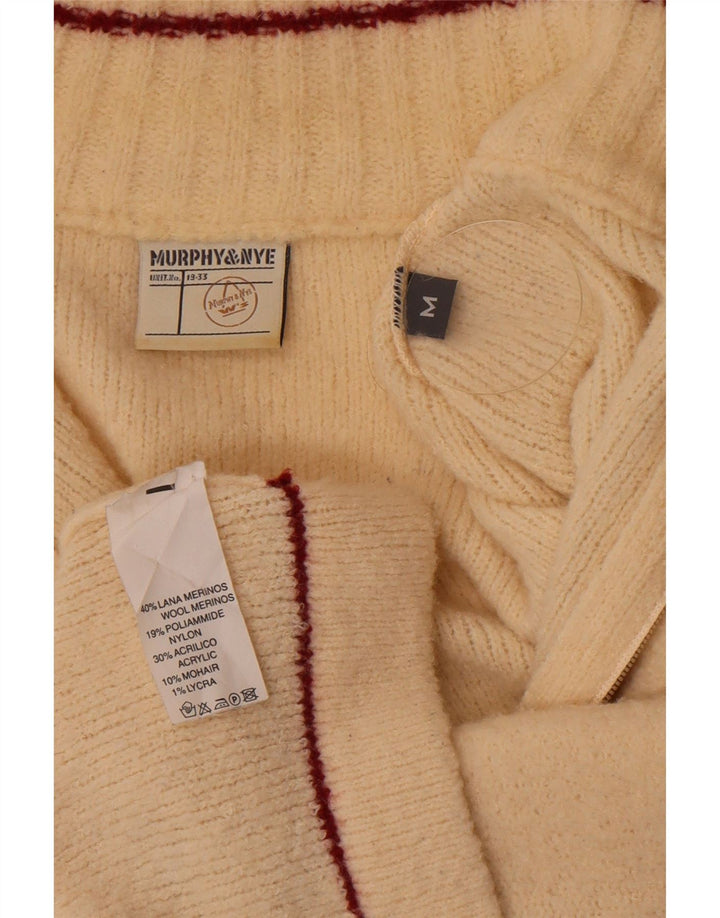 Pulover cardigan Murphy & Nye pentru femei UK 14 Medium Off White Colorblock