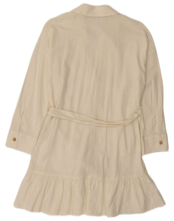 Rochie cămașă cu mânecă lungă pentru femei Zara UK 6 XS In alb