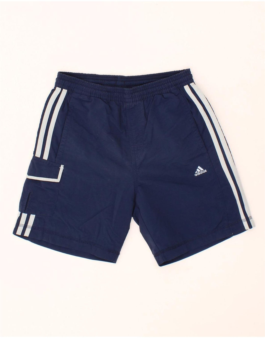 ADIDAS Boys Sport Shorts 9-10 Years  Navy Blue Polyamide Vintage Adidas and Second-Hand Adidas from Messina Hembry 