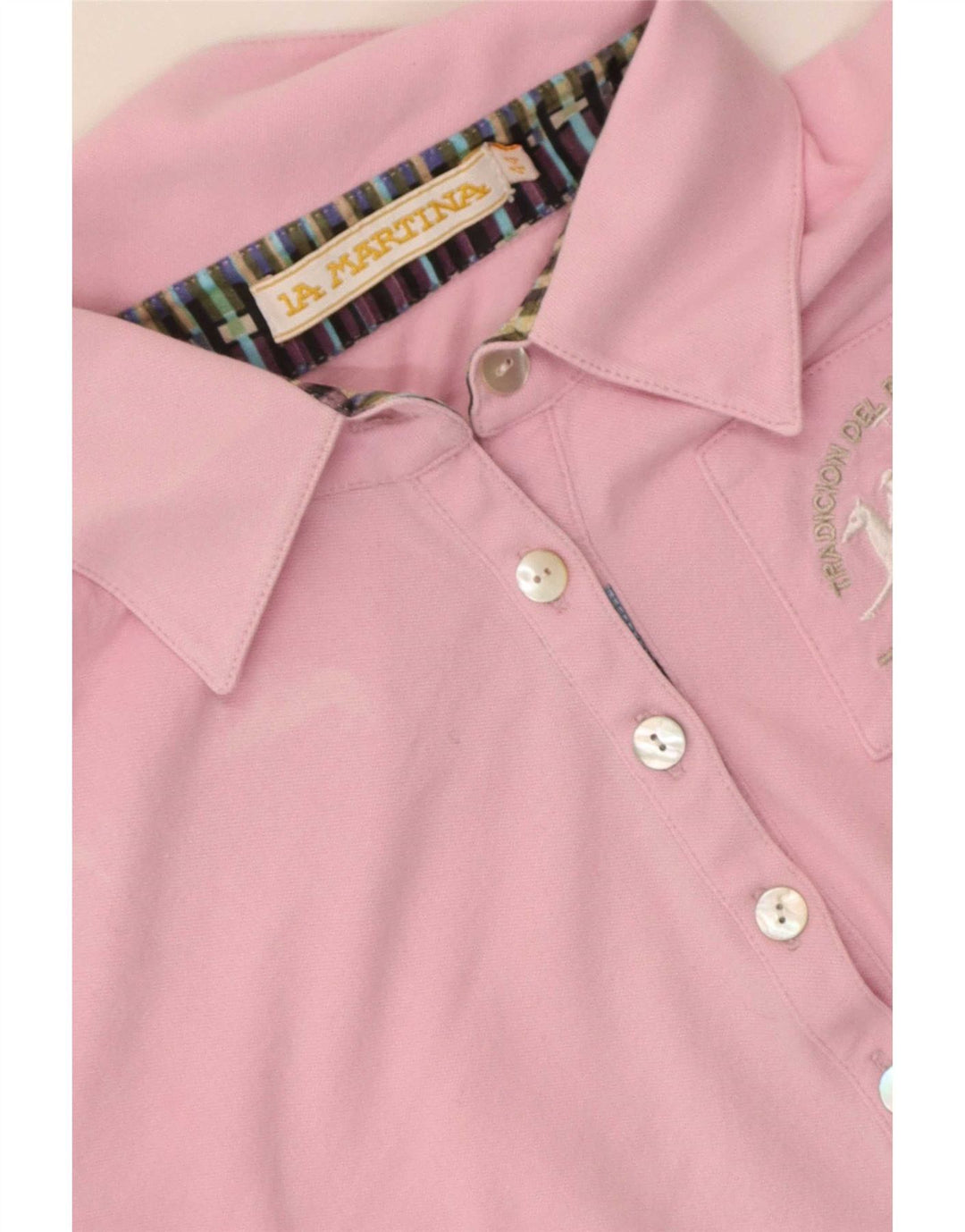 La Martina Tricou Polo pentru Femei IT 44 Medium Roz Bumbac